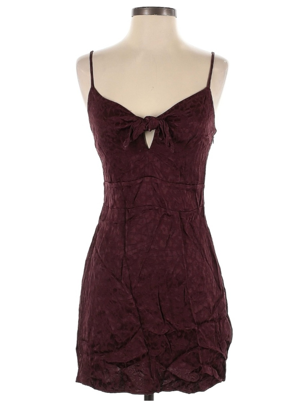 Abercrombie & Fitch Leopard Print Tie Front Mini Dress Burgundy Small